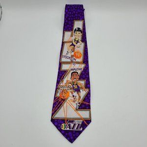 Rare Vintage NBA Jazz Tie Stockton to Malone Larry H. Miller Collectible
